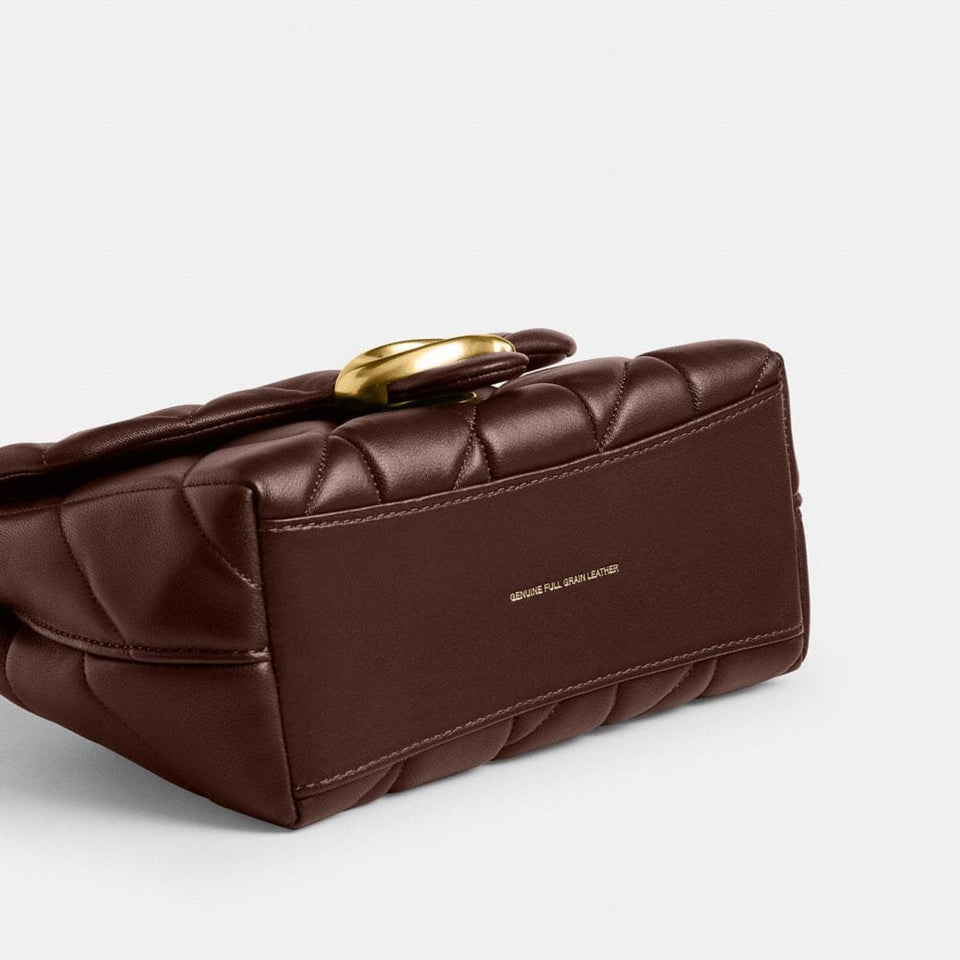 Coach Tabby Top Handle Bag With Quilting Brass Maple