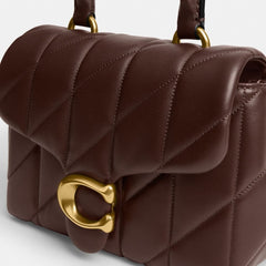 Coach Tabby Top Handle Bag With Quilting Brass Maple