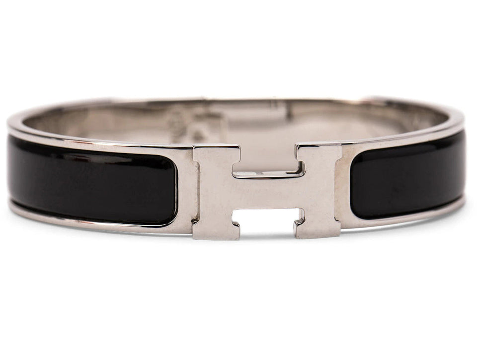 Hermes Clic H Bracelet Palladium-Tone Pm Noir