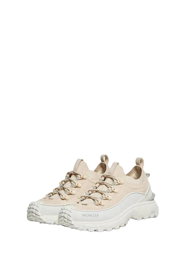 Moncler Trailgrip Lite3 Nubuck & Suede Sneakers White Ivory