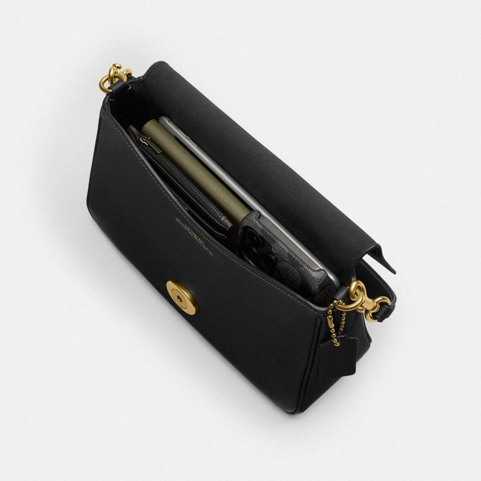 Coach Soft Tabby Shoulder Bag Brass Black