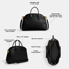 Coach Soft Empire Carryall Bag 40 Brass Dark Navy