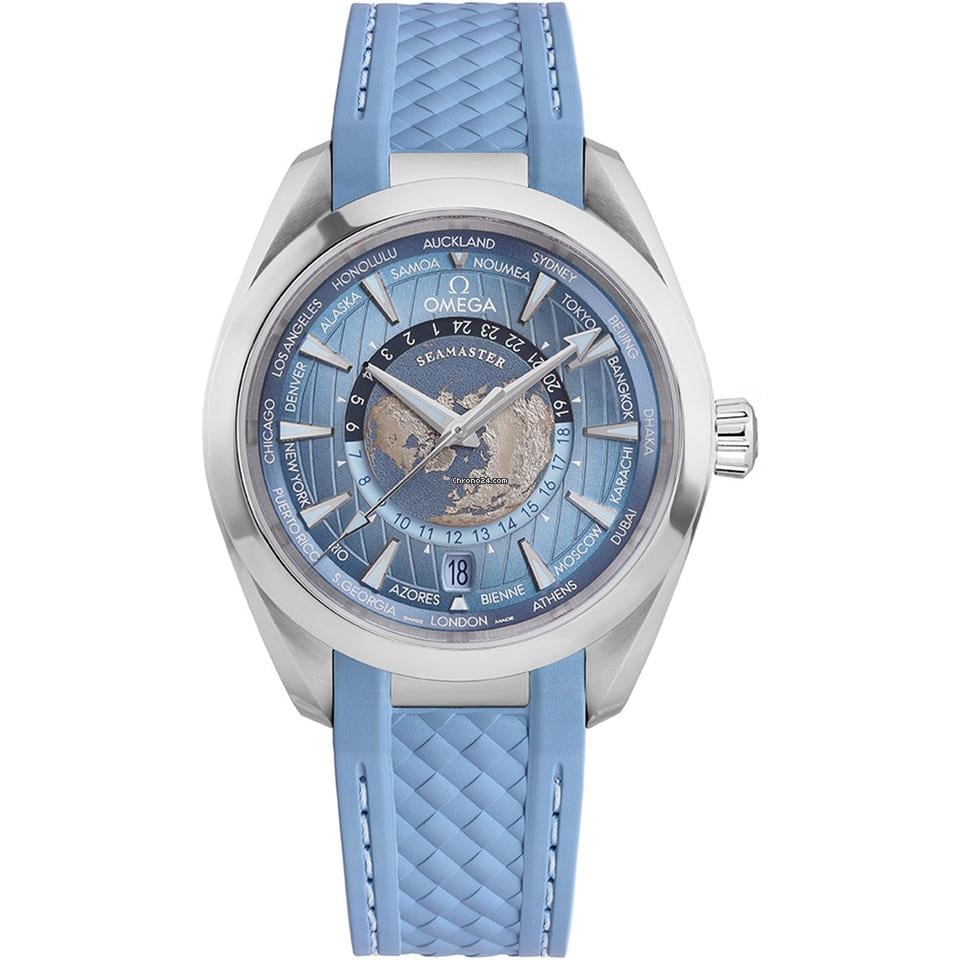 Omega Seamaster Aqua Terra Worldtimer150 M GMT Worldtimer Co-Axial 43mm 220.12.43.22.03.002 SUMMER BLUE
