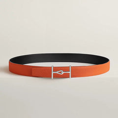 Jumbo belt buckle & Reversible leather strap 32 mm