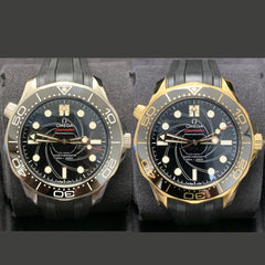 Omega Seamaster Diver 300 MJames Bond 007 Two-Watch Set 50th Anniversary Full Set New NOS