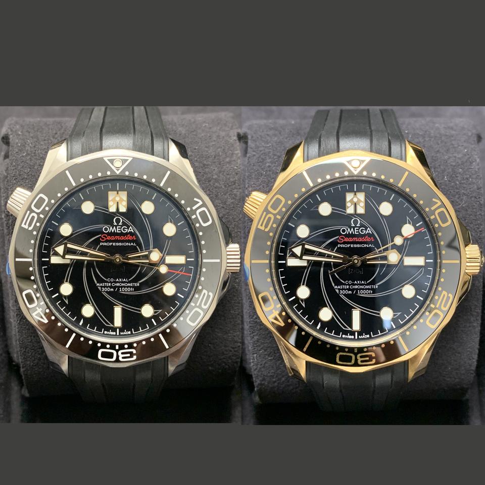 Omega Seamaster Diver 300 MJames Bond 007 Two-Watch Set 50th Anniversary Full Set New NOS
