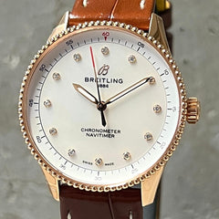 Breitling Navitimer32 | NEU/Fullset/Sticker | 18kt. Gold | Diamanten Zifferblatt