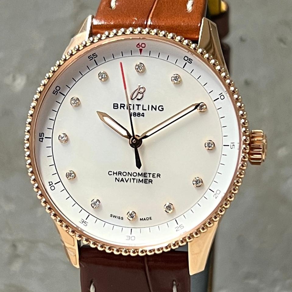 Breitling Navitimer32 | NEU/Fullset/Sticker | 18kt. Gold | Diamanten Zifferblatt