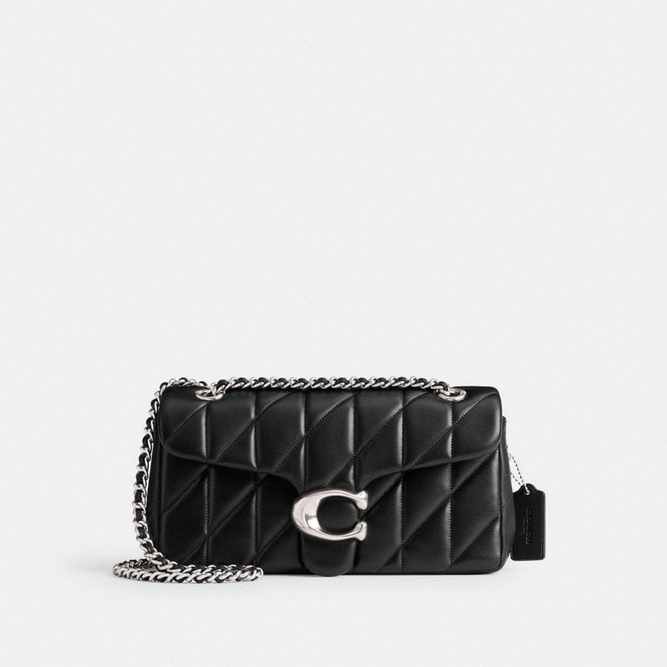 Coach Tabby Shoulder Bag 26 With Pillow Quilting Silver Black