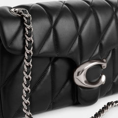 Coach Tabby Shoulder Bag 26 With Pillow Quilting Silver Black