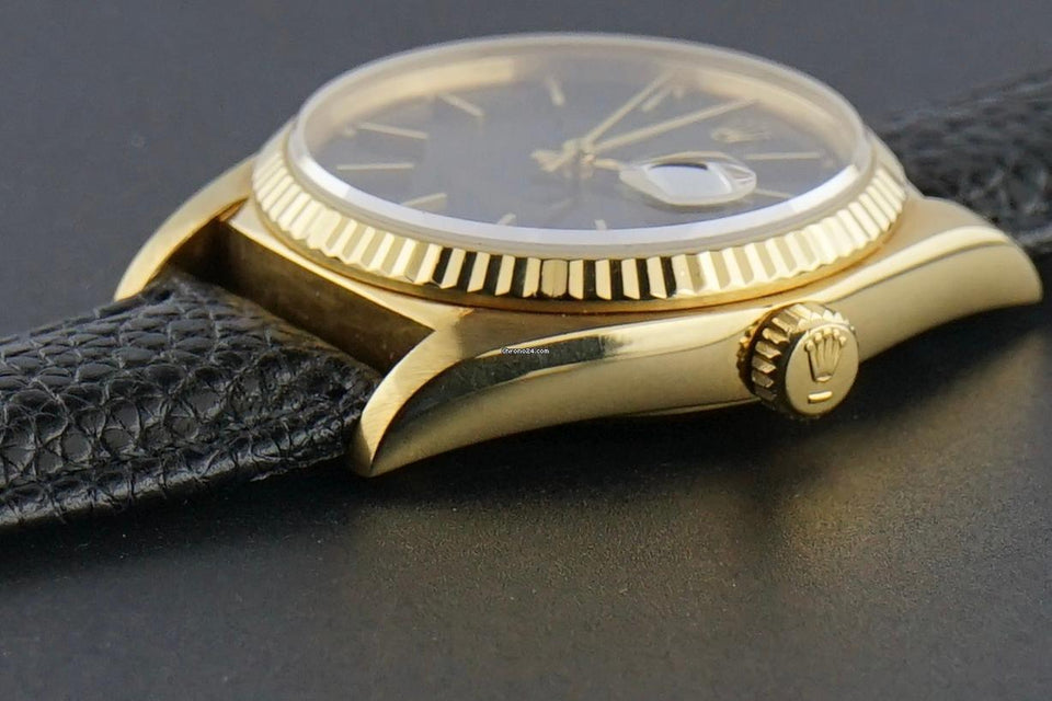 Rolex | Datejust | 16018 | Yellow gold | 36 mm | Leather | Black | Automatic