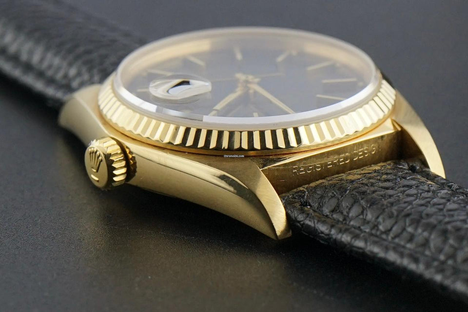 Rolex | Datejust | 16018 | Yellow gold | 36 mm | Leather | Black | Automatic