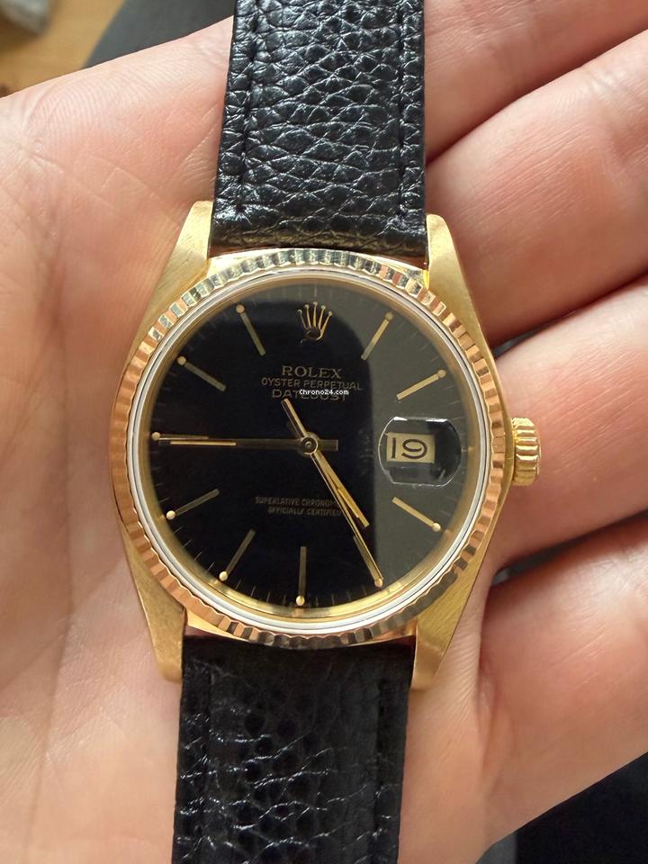 Rolex | Datejust | 16018 | Yellow gold | 36 mm | Leather | Black | Automatic