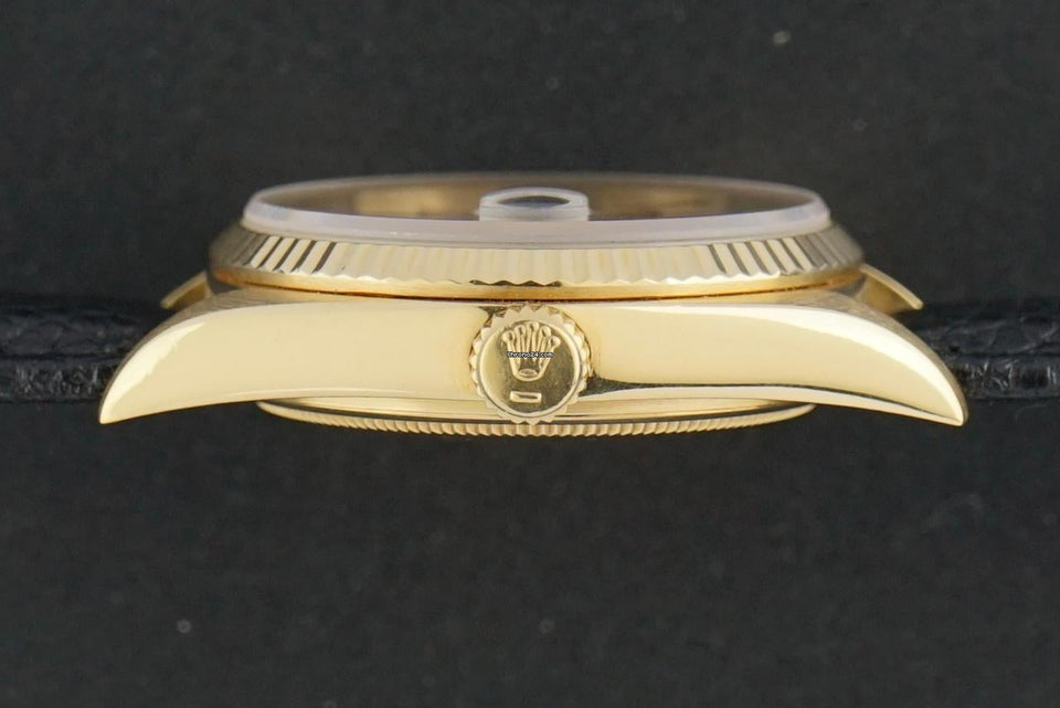 Rolex | Datejust | 16018 | Yellow gold | 36 mm | Leather | Black | Automatic
