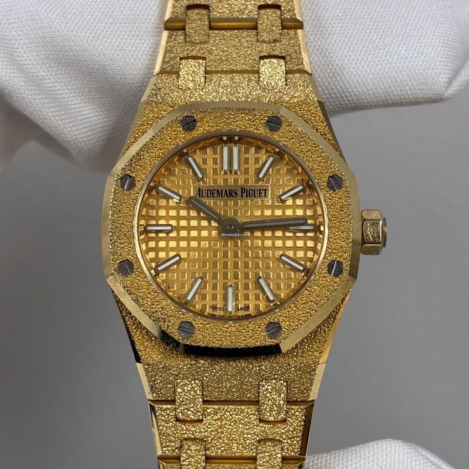 Audemars Piguet Royal Oak Mini Frosted Gold Quartz 18k Yellow Gold Frosted 23mm Ladies Watch