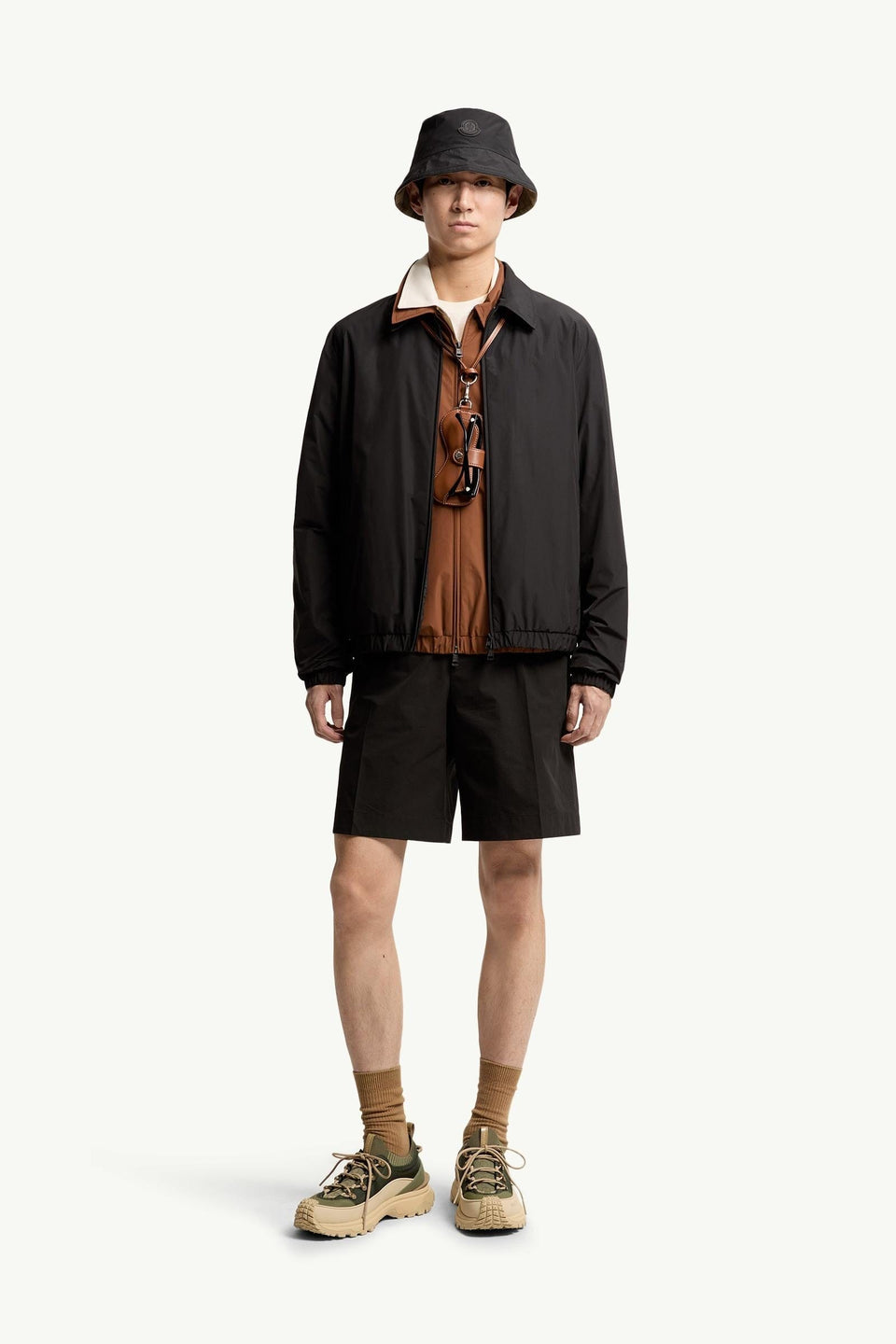 Moncler Seersucker Shorts Black Black