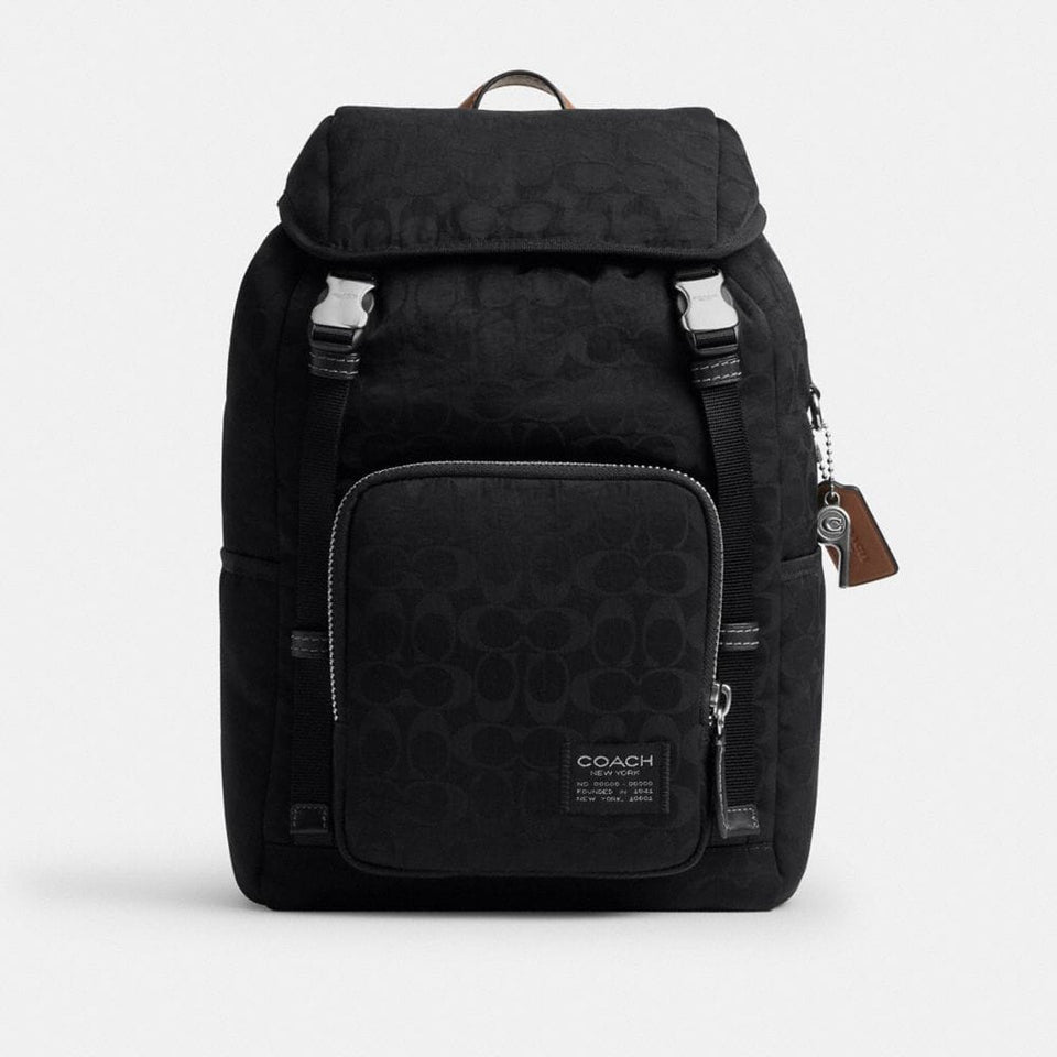 Coach Logan Backpack In Signature Nylon Black