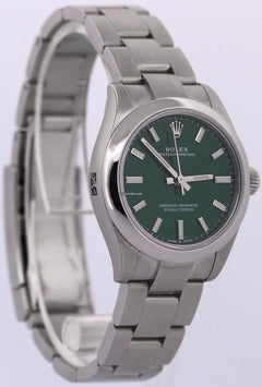Rolex Oyster Perpetual 312024 PAPERS Rolex Oyster Perpetual GREEN Steel 31mm 277200 Watch BOX