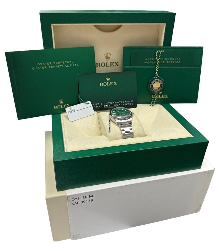 Rolex Oyster Perpetual 312024 PAPERS Rolex Oyster Perpetual GREEN Steel 31mm 277200 Watch BOX