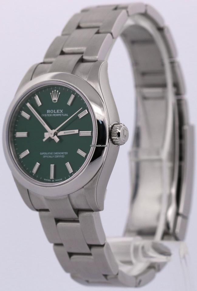 Rolex Oyster Perpetual 312024 PAPERS Rolex Oyster Perpetual GREEN Steel 31mm 277200 Watch BOX
