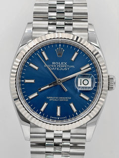 Rolex | Datejust | 126234 | White gold | 36 mm | Steel | Blue | Automatic