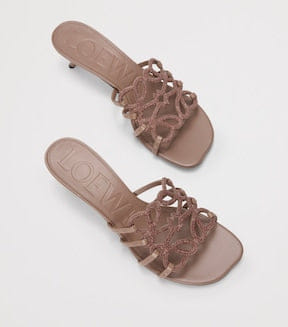 Leather Petal Anagram Mules 45