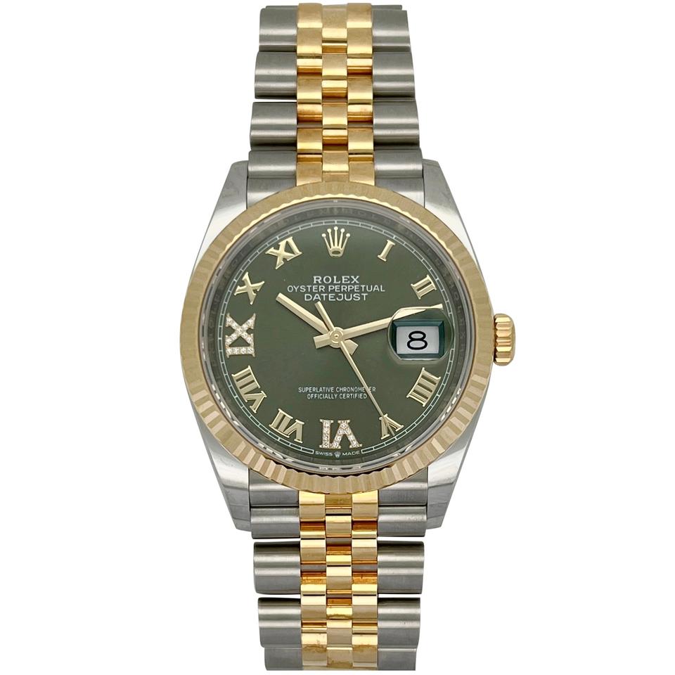 Rolex | Datejust | 126233-0025 | Gold/Steel | 36 mm | Green | Automatic