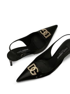 logo-plaque slingback pumps