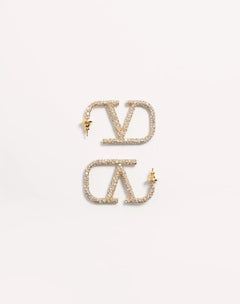Signature Earrings In Metal And Swarovski Crystals.