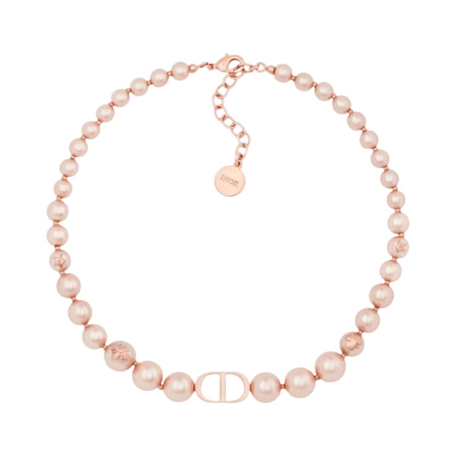 Dior 30 Montaigne Choker Pink Finish Metallic Pink Resin Pearl