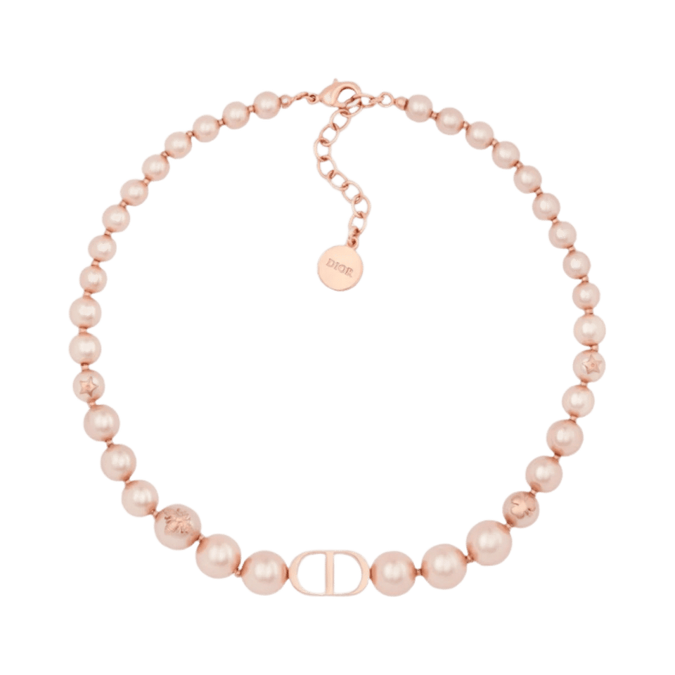Dior 30 Montaigne Choker Pink Finish Metallic Pink Resin Pearl
