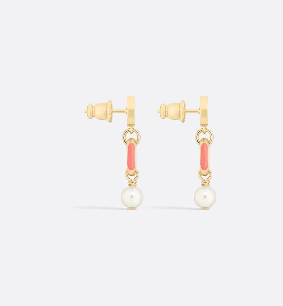 Dior Women's Earrings Dioriviera Small CD Earrings in Pink Gold E3297W