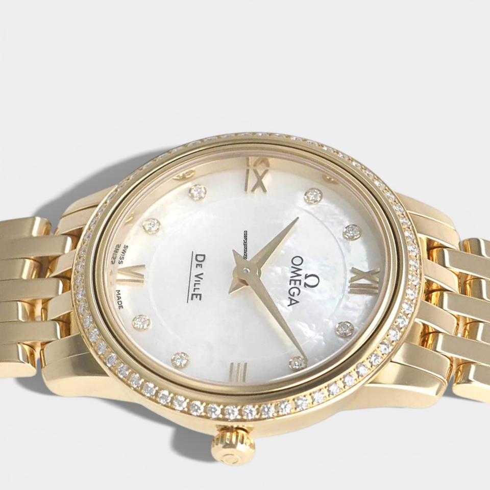Omega De Ville Prestige Yellow gold / 27.4 mm / Box&Papers / 424.55.27.60.55.001