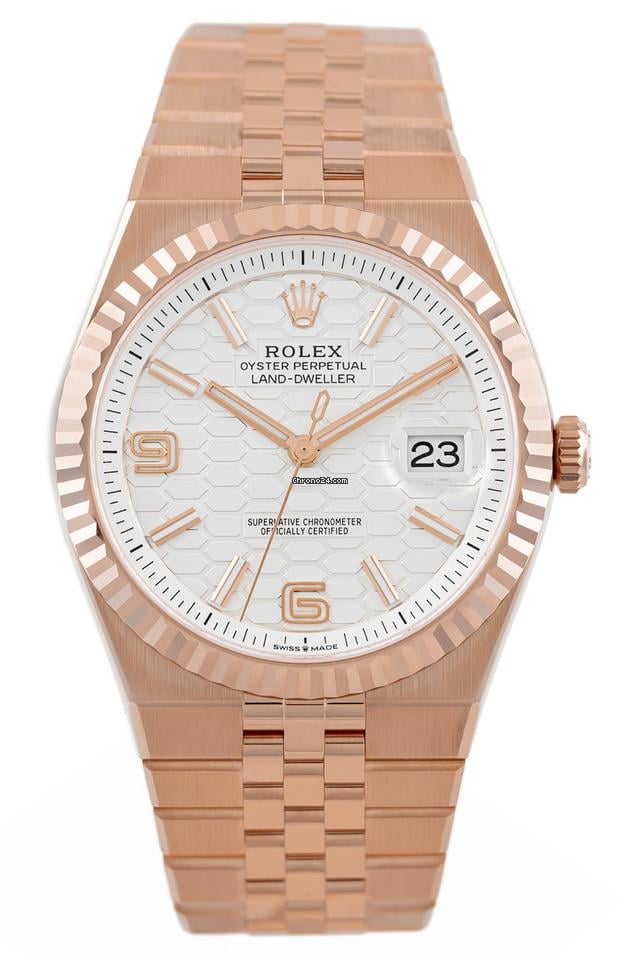 Rolex | Land-Dweller | 127335 | Rose gold | 40 mm | Rose gold | White | Automatic