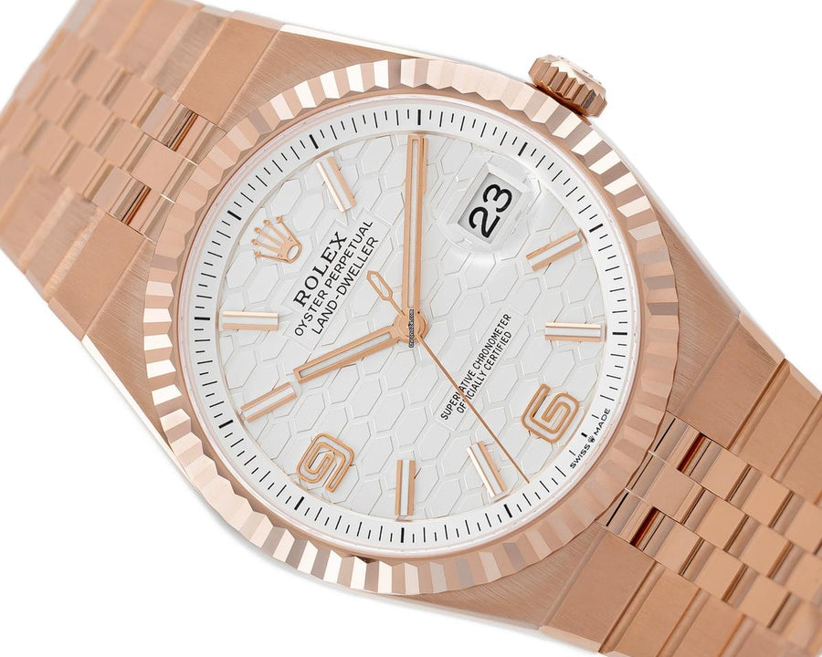 Rolex | Land-Dweller | 127335 | Rose gold | 40 mm | Rose gold | White | Automatic