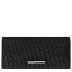 Longchamp Le Roseau Long continental wallet Black