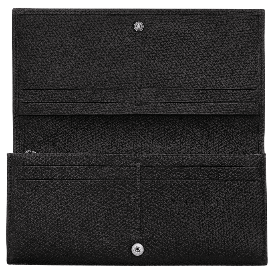 Longchamp Le Roseau Long continental wallet Black