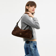 Coach Ella Small Shoulder Bag In Signature Chenille Gold Truffle