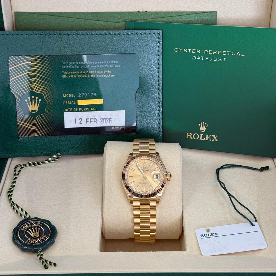 Rolex | Datejust | 279178 | Yellow gold | 28 mm | Yellow gold | Champagne | Automatic