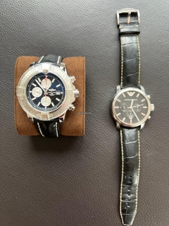 Breitling Super Avenger IINEW & LUXURY - Volcano Black ALLIGATOR strap & folding clasp