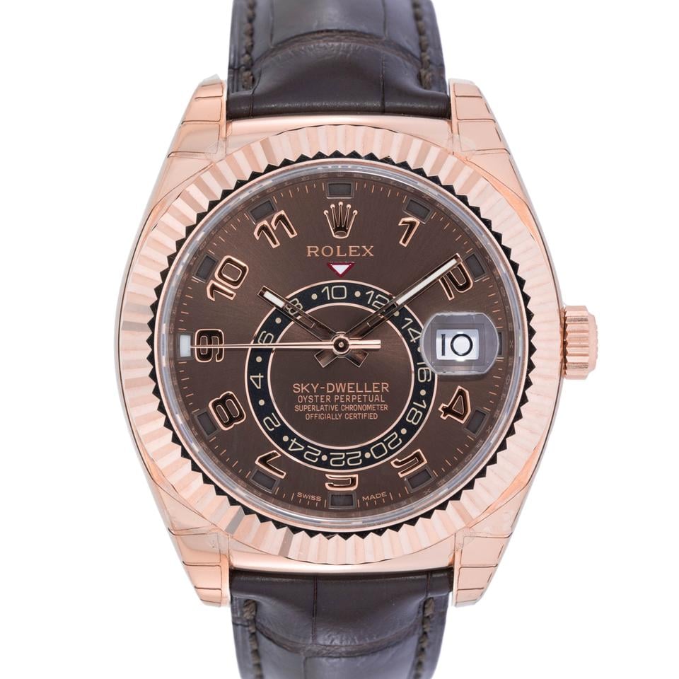 Rolex | Sky-Dweller | 326135 | Rose gold | 42 mm | Leather | Brown | Automatic