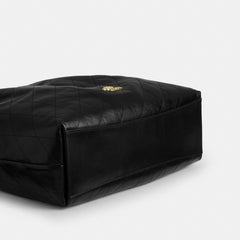 Coach Evelyn Large Shoulder Bag With Quilting Gold Black