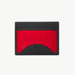CHRISTIAN LOUBOUTIN LOGO LEATHER KIOS CARD HOLDER