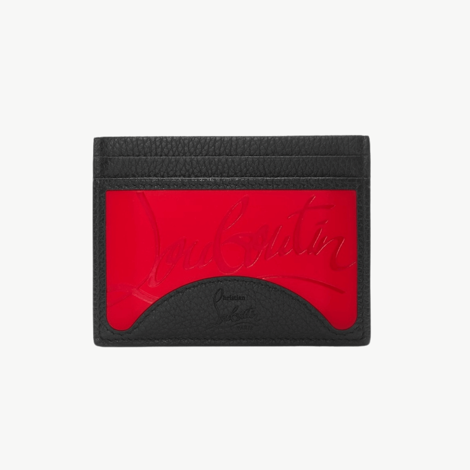 CHRISTIAN LOUBOUTIN LOGO LEATHER KIOS CARD HOLDER