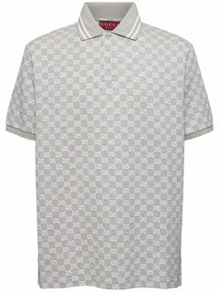 GUCCI Gg Jacquard Cotton Piquet Polo T-Shirt