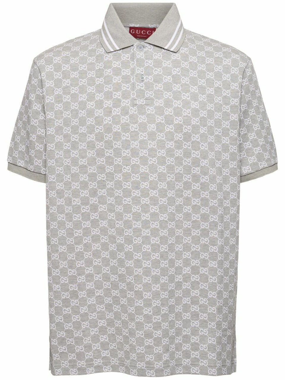 GUCCI Gg Jacquard Cotton Piquet Polo T-Shirt