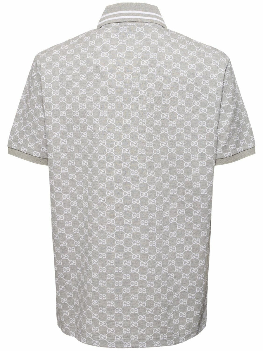 GUCCI Gg Jacquard Cotton Piquet Polo T-Shirt