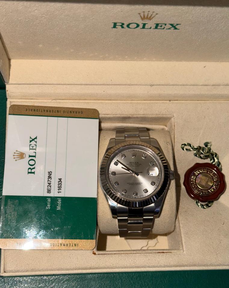 Rolex | Datejust | 116334 | White gold | 41 mm | Steel | Silver | Automatic
