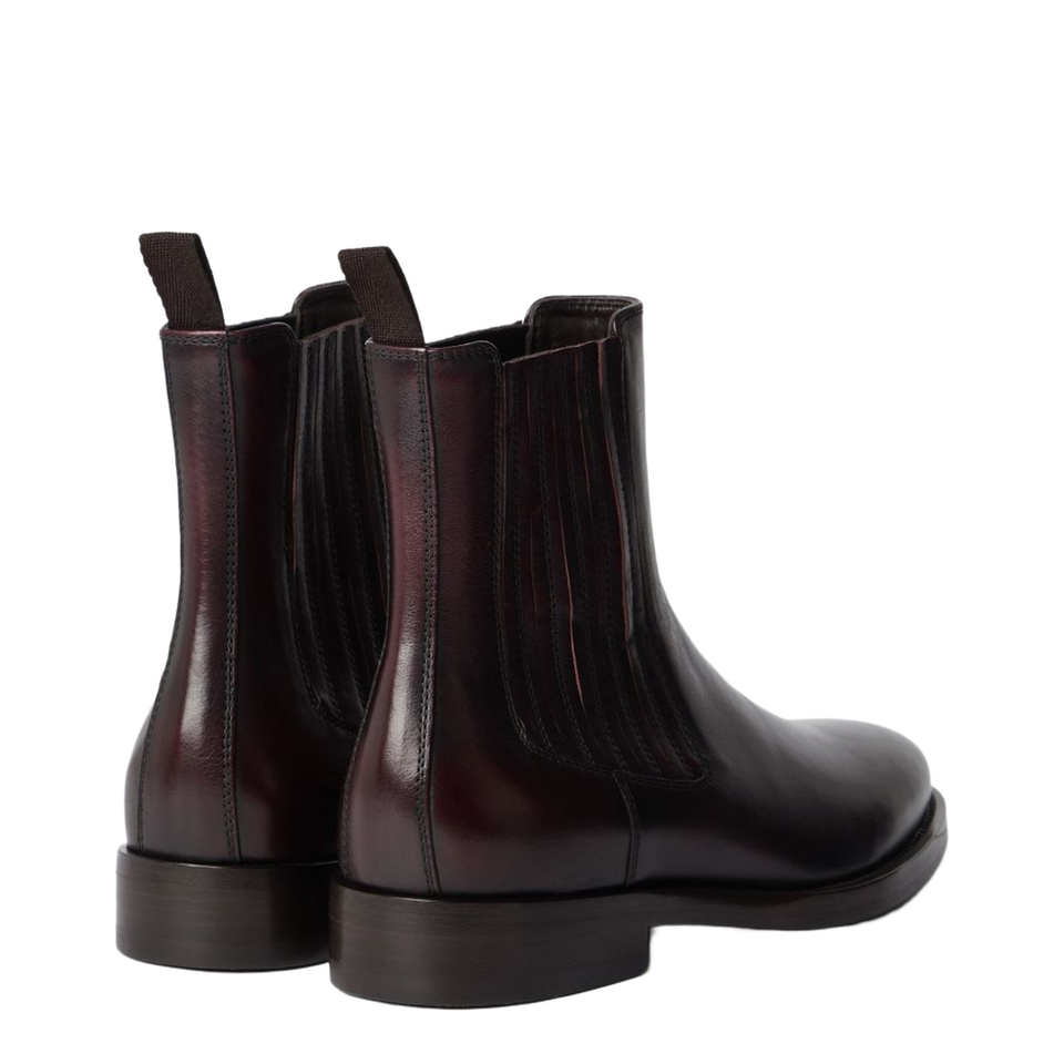 Calfskin Chelsea Boots in Dark Mahogany