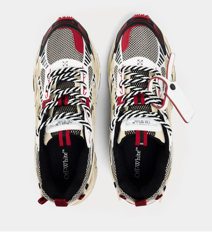 OFF WHITE Men's Be Right Back Retro-Inspired Comfort Sneakers'Sand/Red'